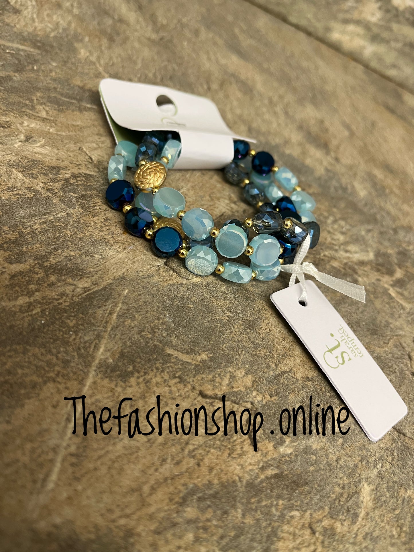 Sarah Tempest blue mix beaded bracelets