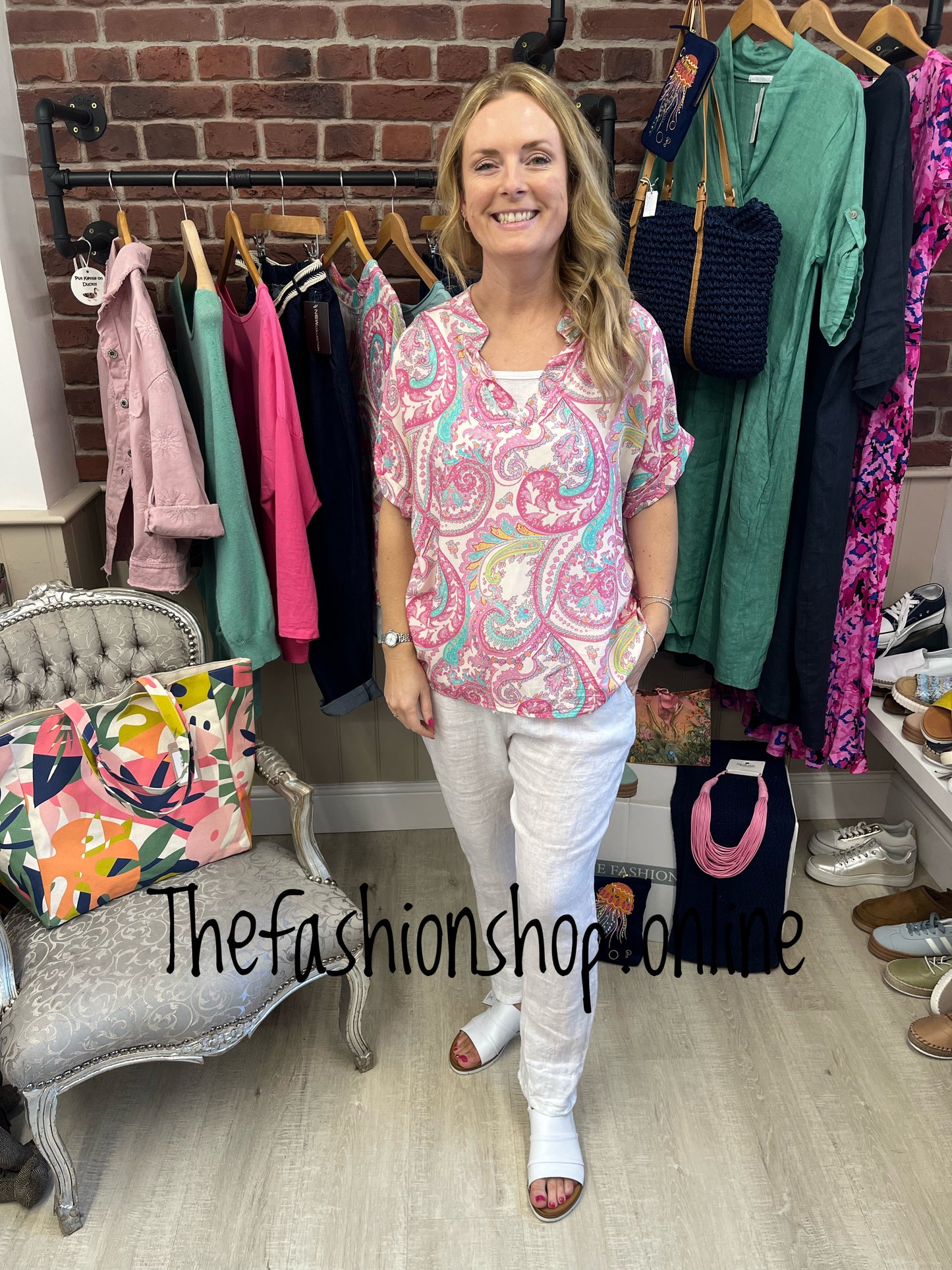 Gabby pink paisley blouse 10-16