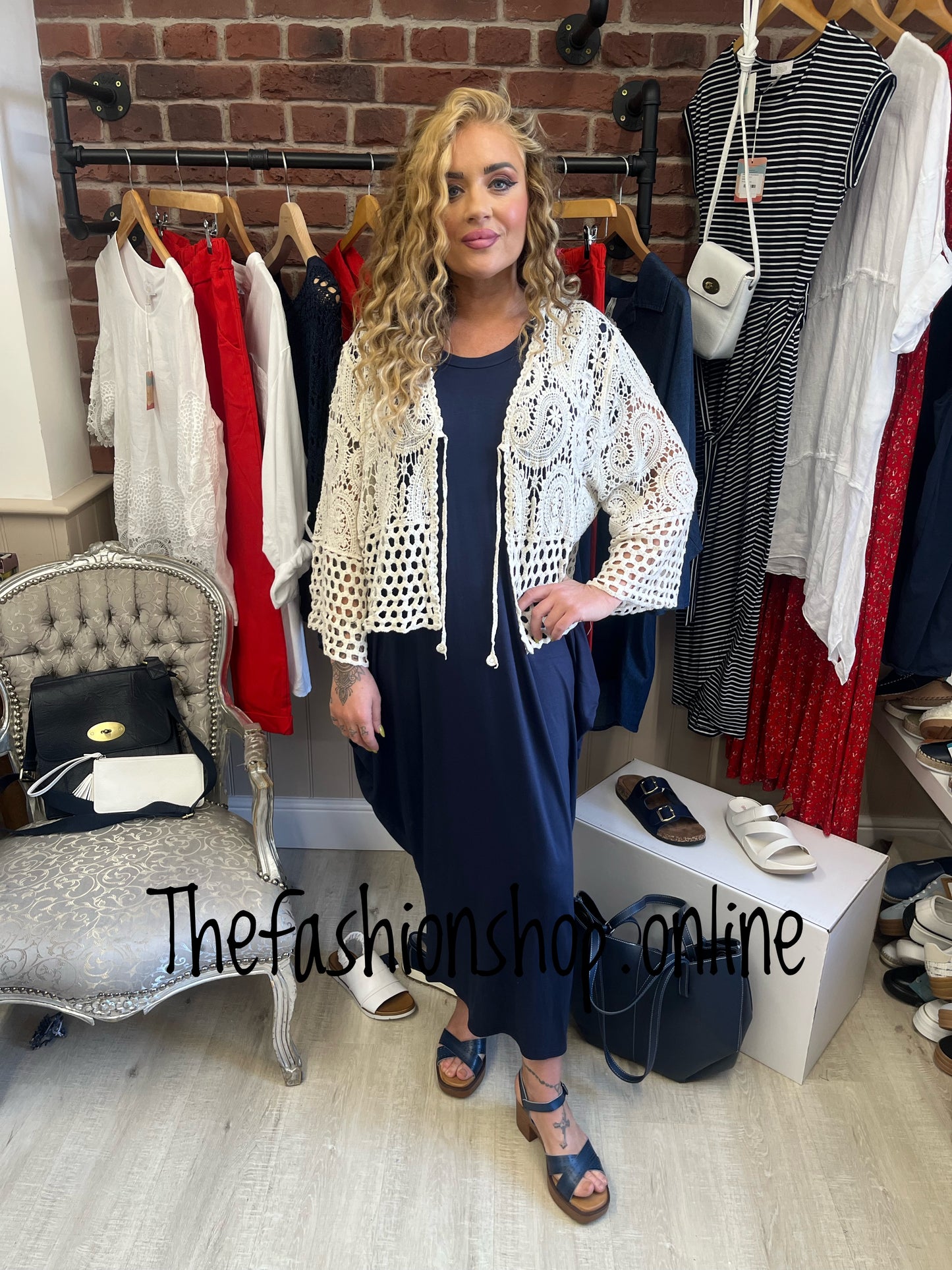 Kimmy beige crochet cardigan 8-14
