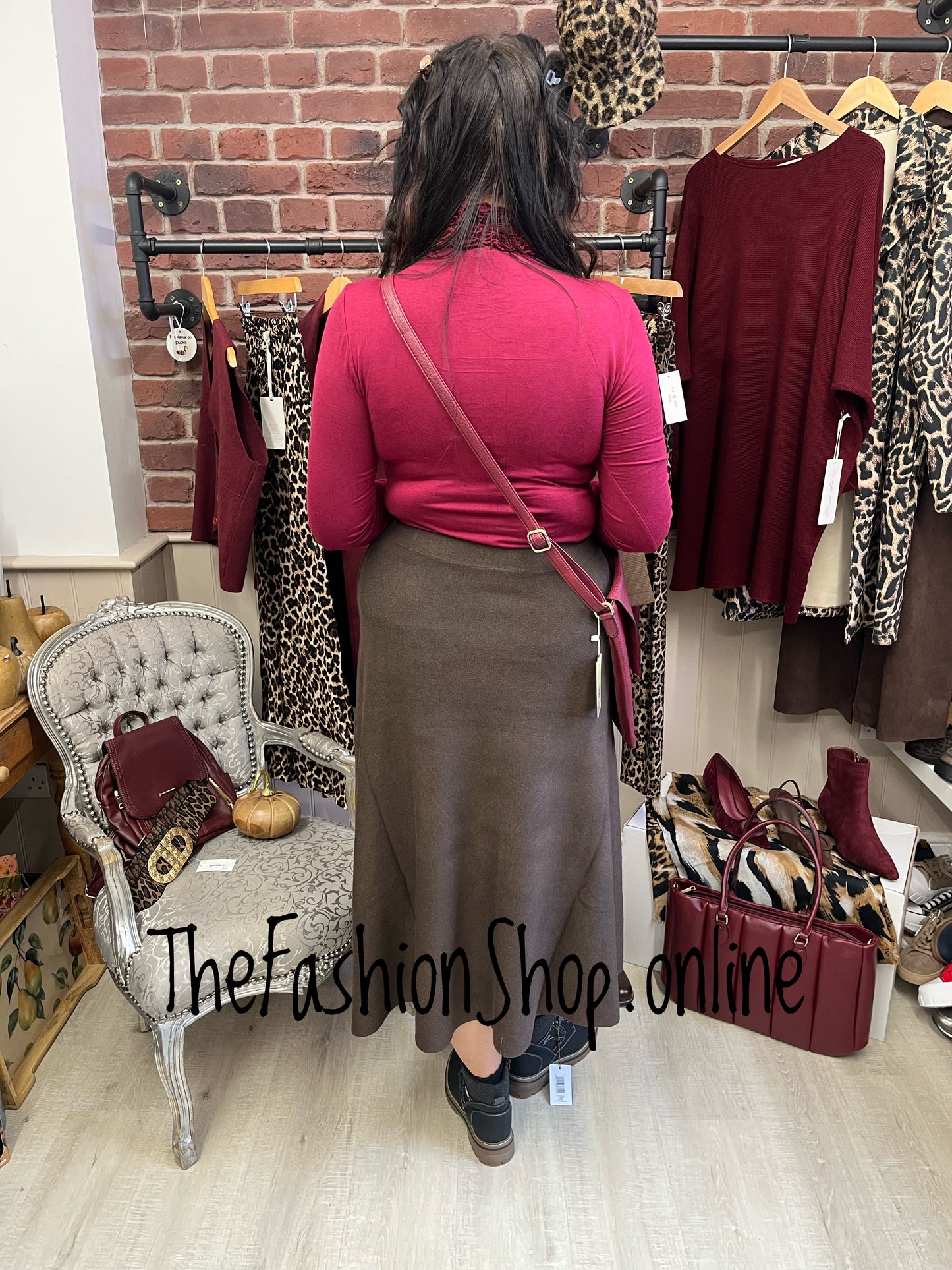 Lauren brown knitted skirt 8-14