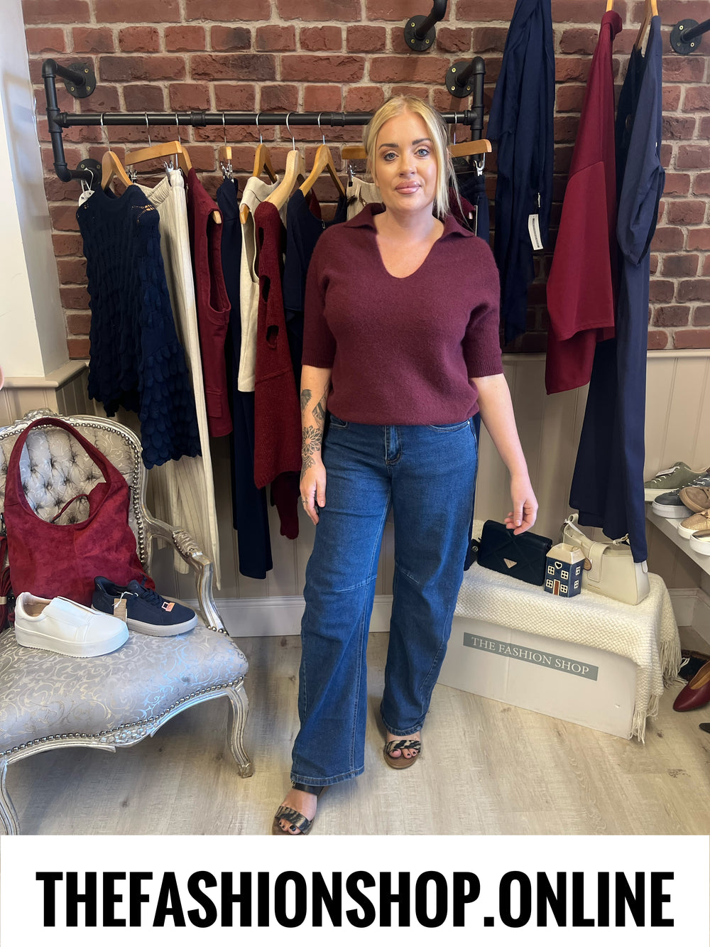 Keira wine knitted Alpaca mix top 8-14