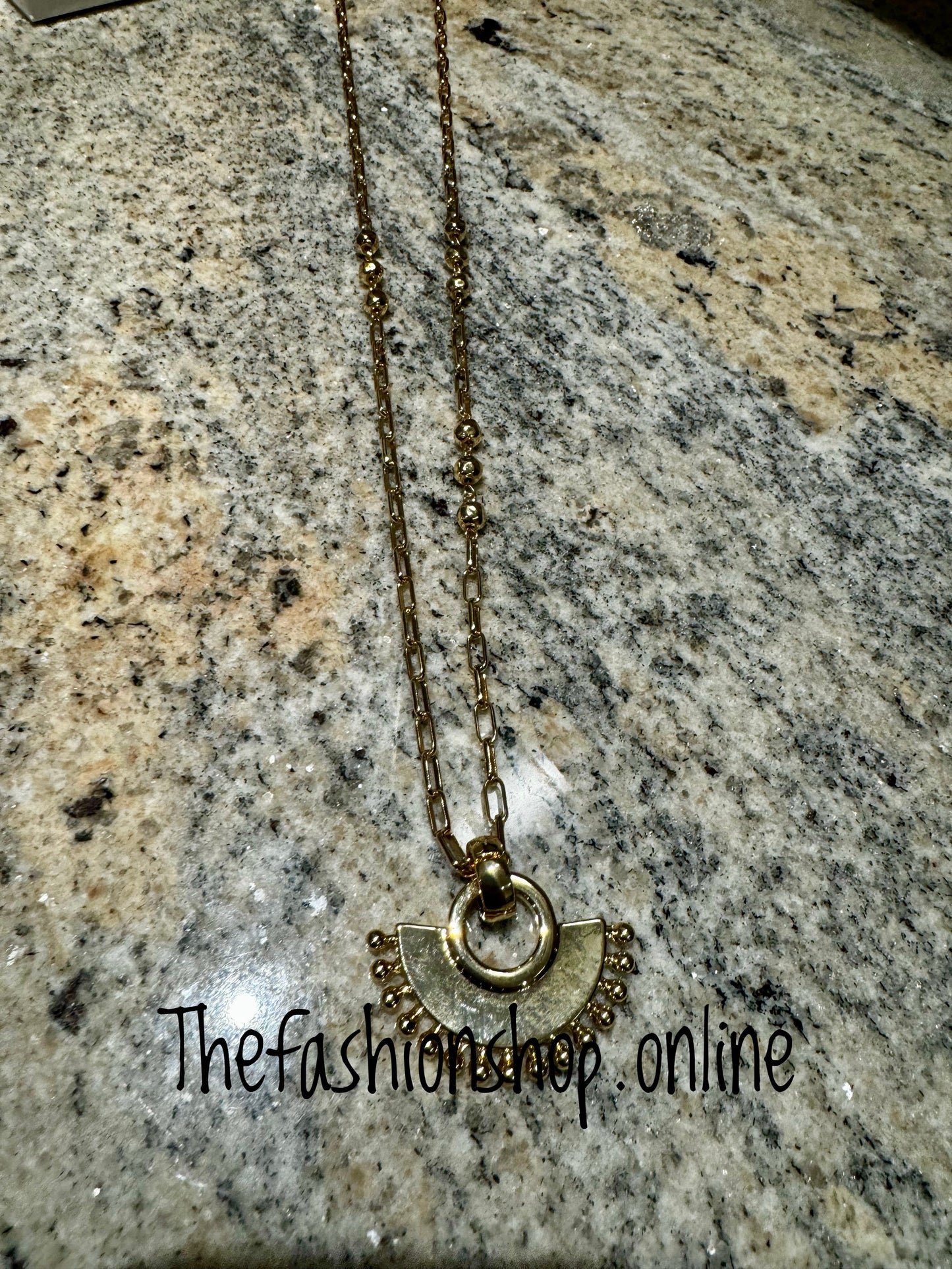 Envy long gold fan necklace