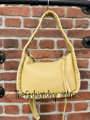 Small soft olive bag with stitch detail