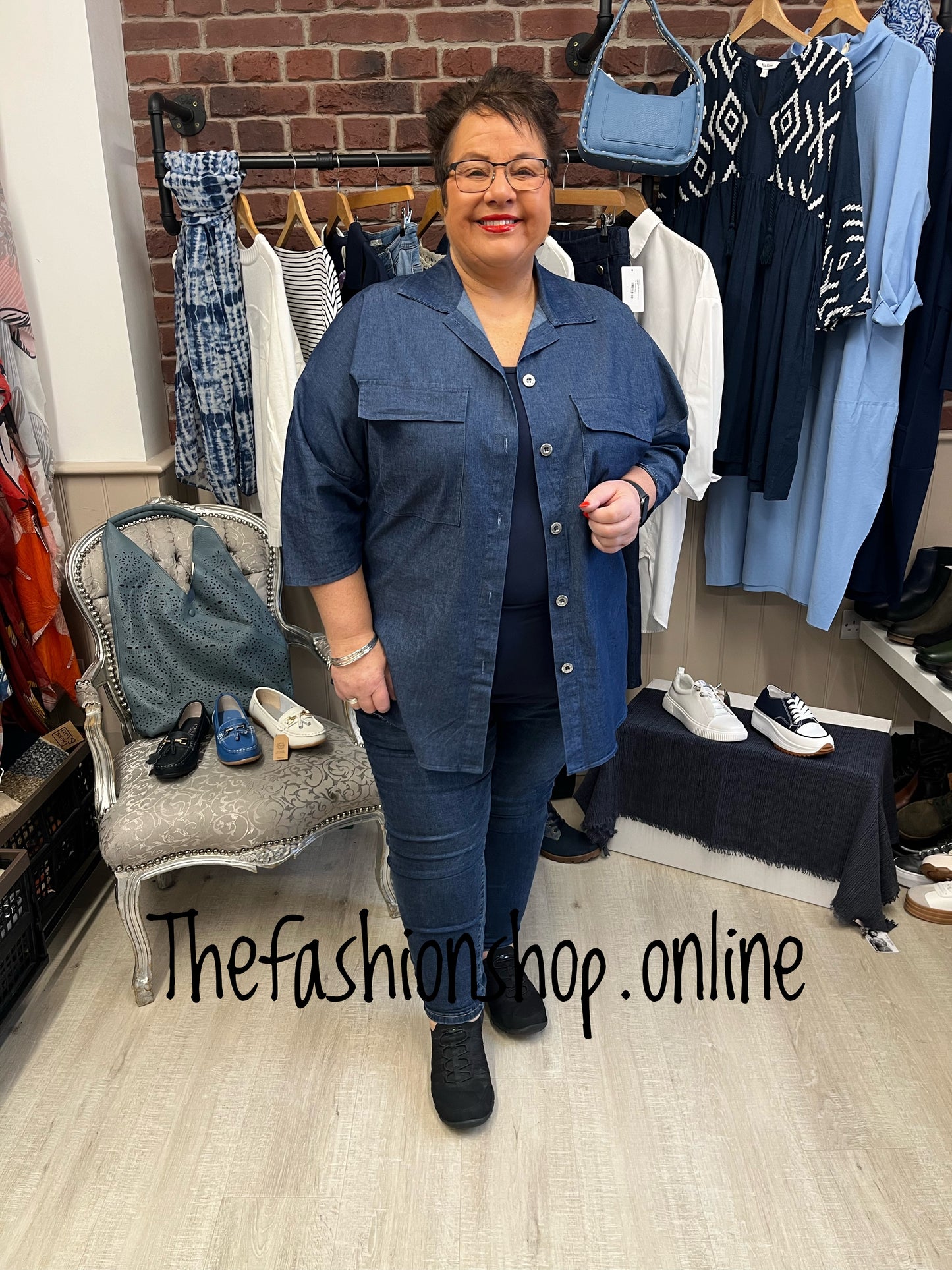 Denise denim pocket shirt 14-22