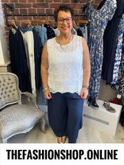 Iris white embroidered sleeveless top 12-20