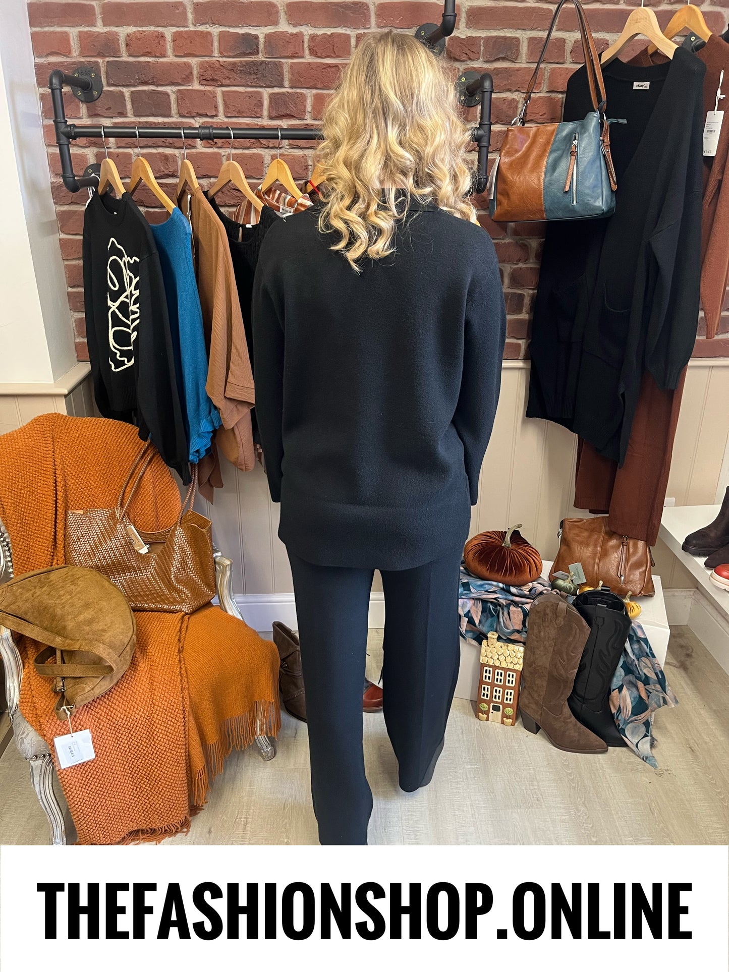 Emily black cashmere mix co-ord 10-16