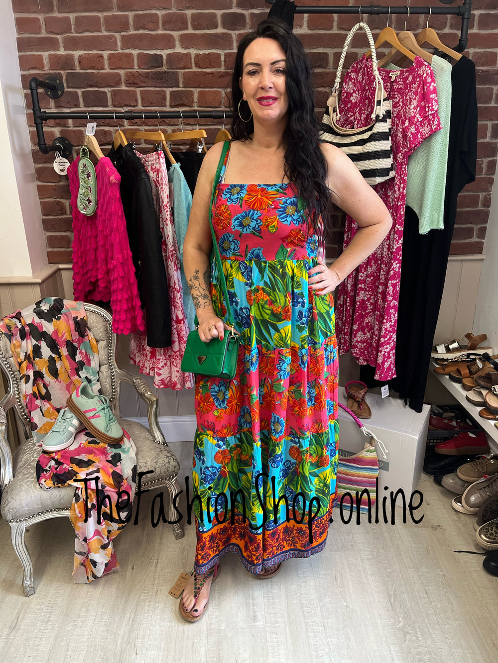 Hattie multicoloured tiered maxi dress sizes 10-16