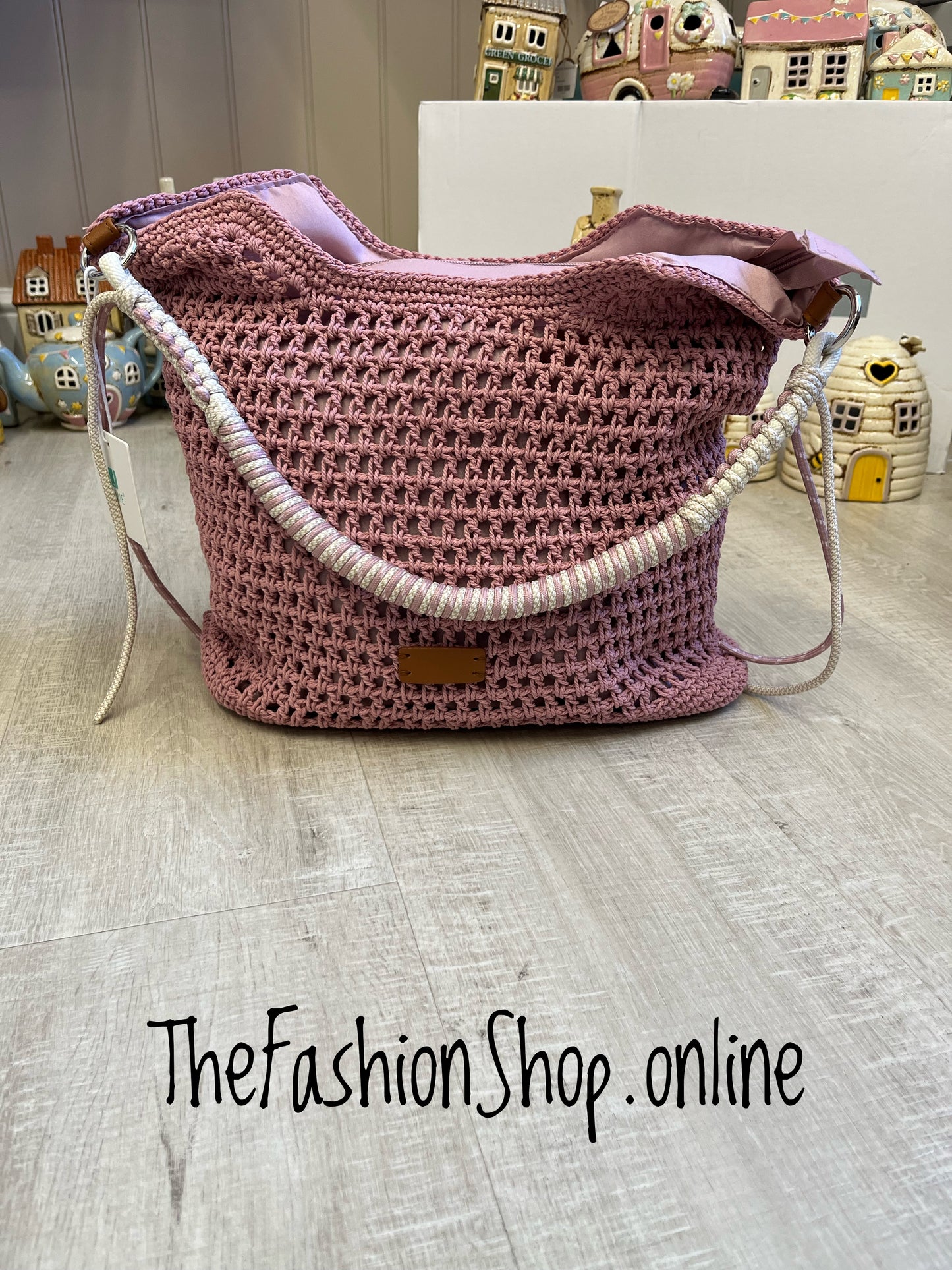 Sammy pink crochet bag