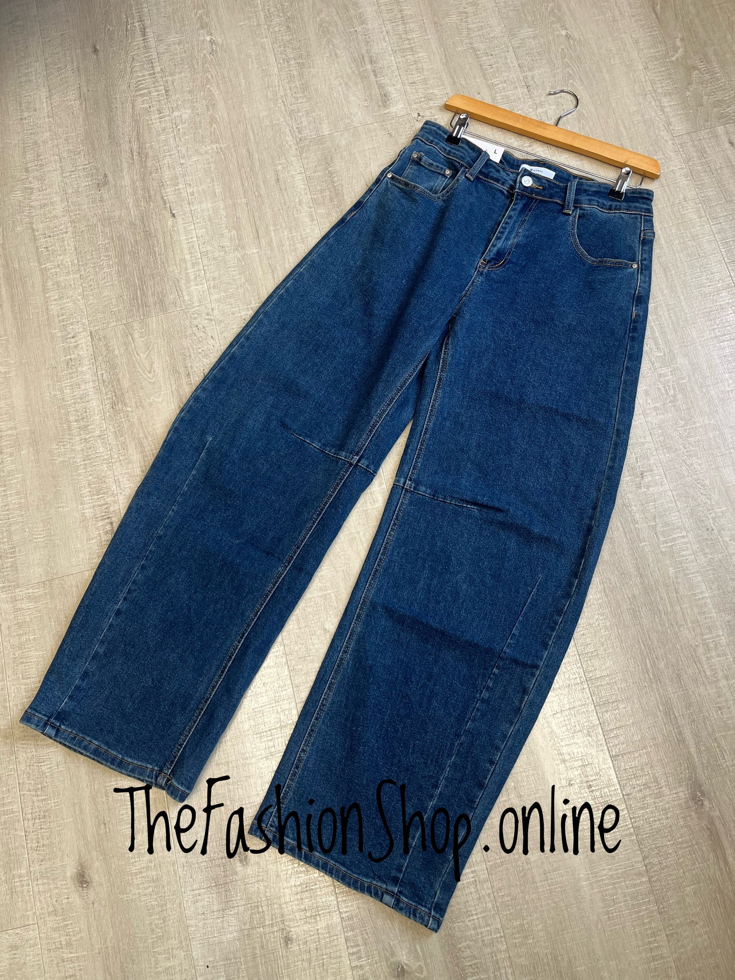 Gemma dark denim barrel leg jeans sizes 8, 10 and 12