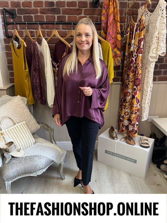Remi mulberry sateen blouse 12-18