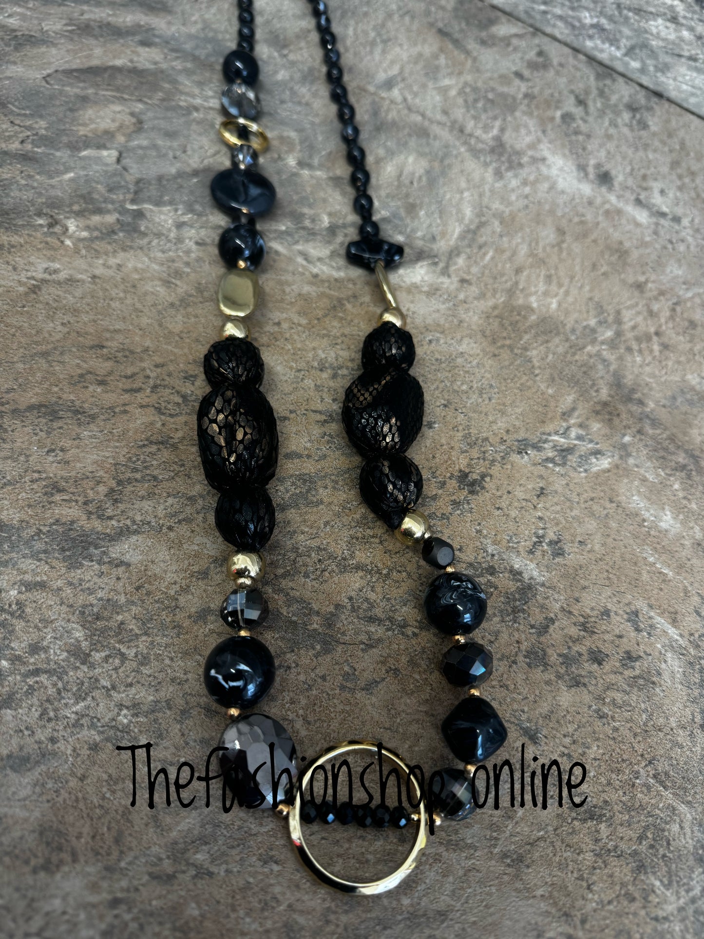 Opulent Gold and Black statement necklace