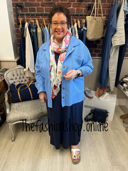 Lacey blue cotton jacket 14-20