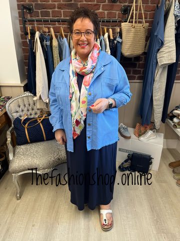 Lacey blue cotton jacket 14-20