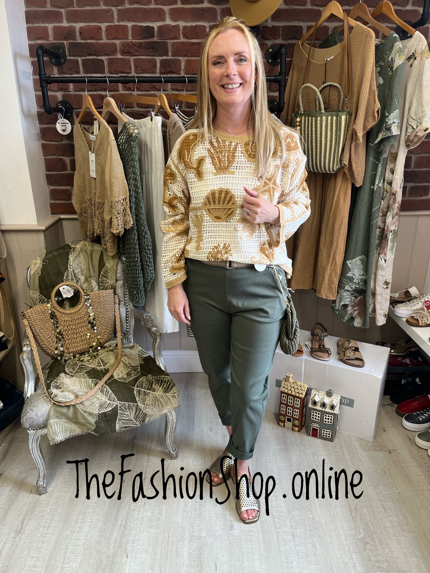 Molly camel crochet sealife layering top 8-14