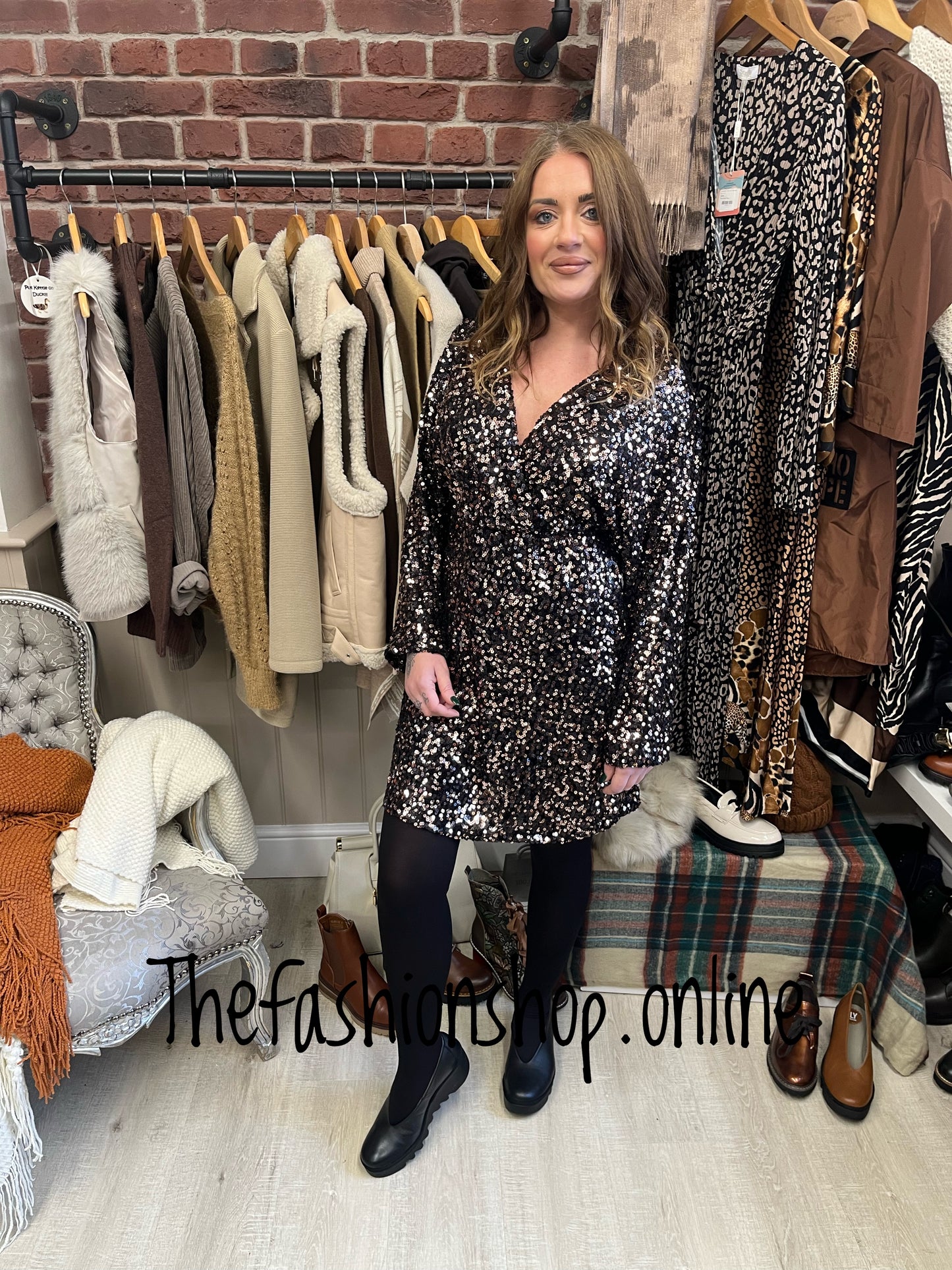 Bronze sequin occasion dress 8-12