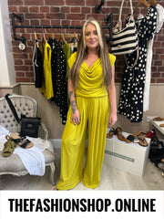 Jocelyn lime draped neck top 8-14