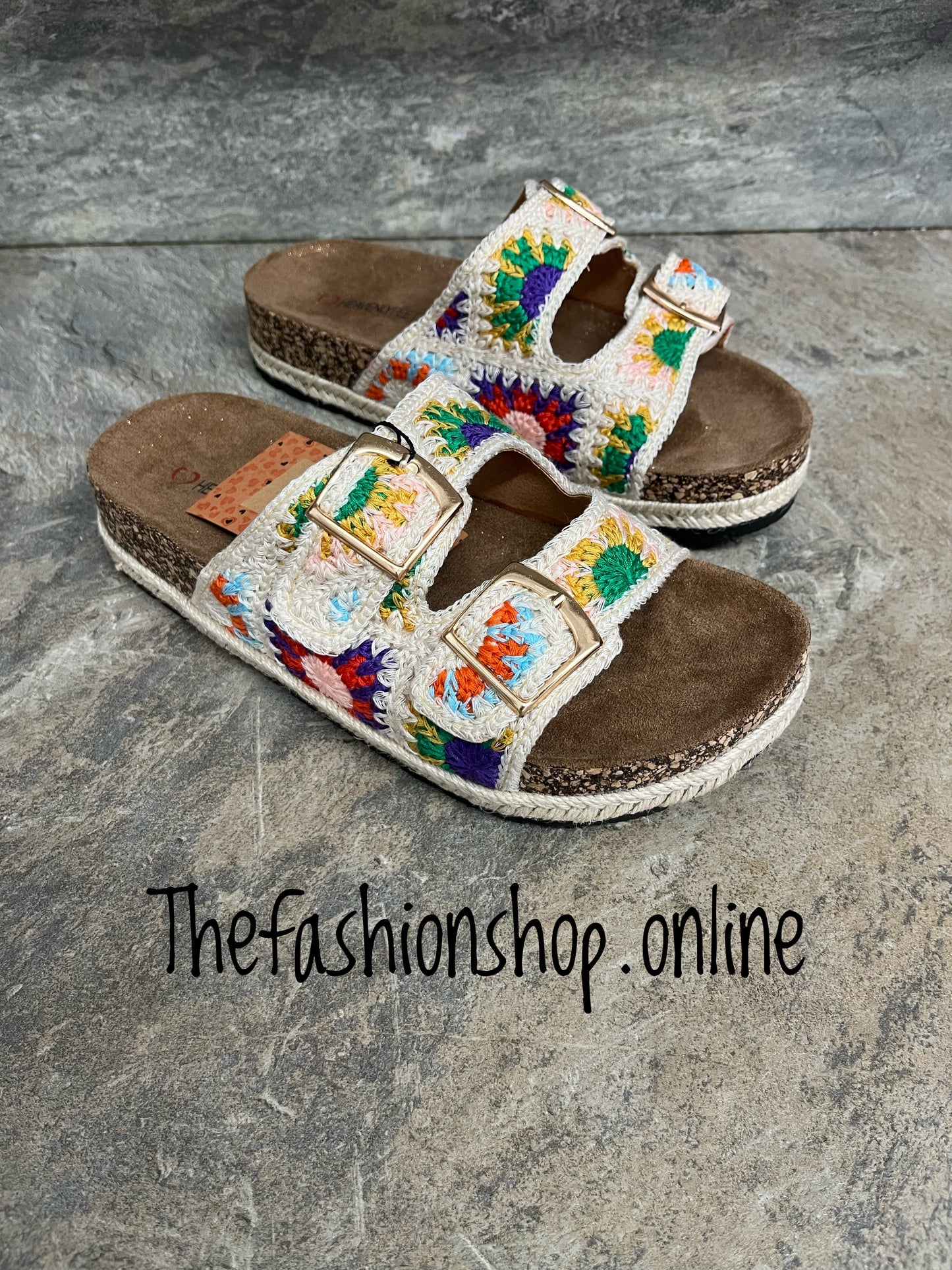 Heavenly Feet beige Hyde mules sizes 4-7 (37-41)