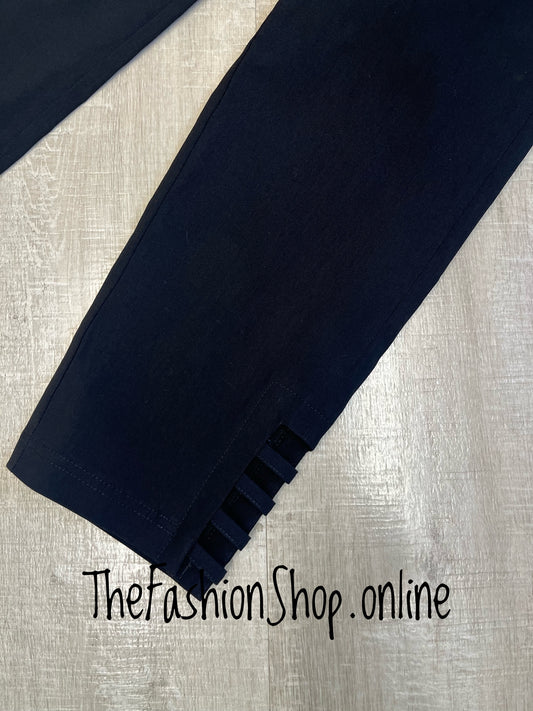 Robell Lena black trousers 25.5 inch inside leg sizes 12-22