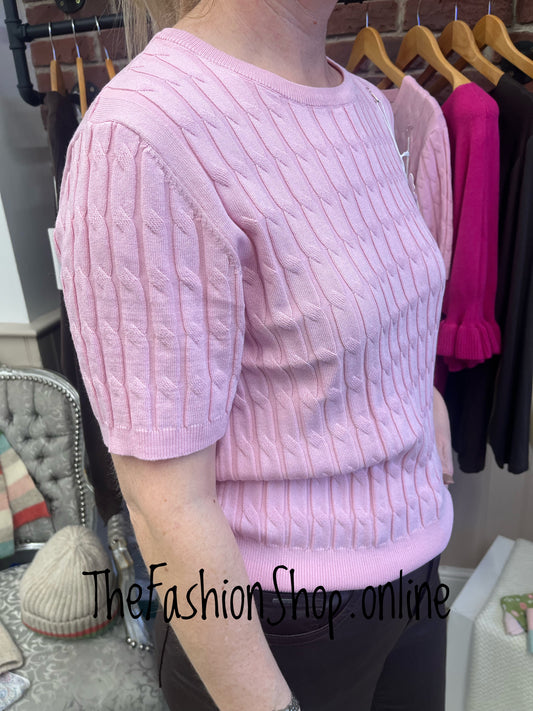 Bella pink cable knit top 8-16