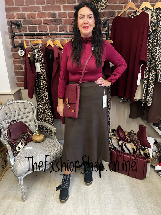 Lauren brown knitted skirt 8-14