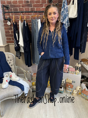 Maisie navy hooded zip jacket sizes 12-14 and 16-18