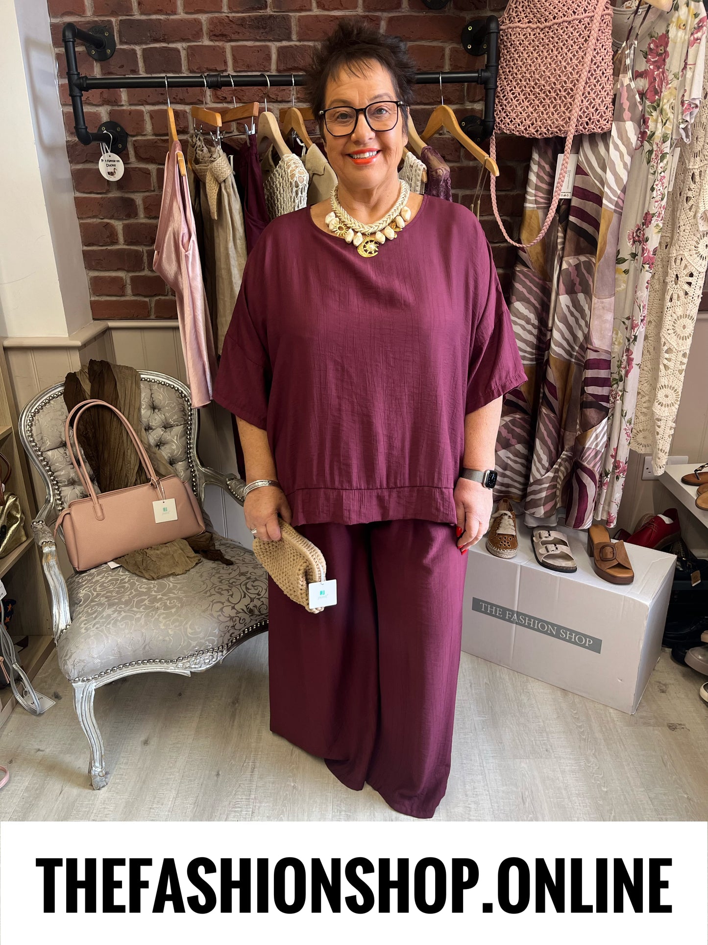 Erin wine textured top 16-22