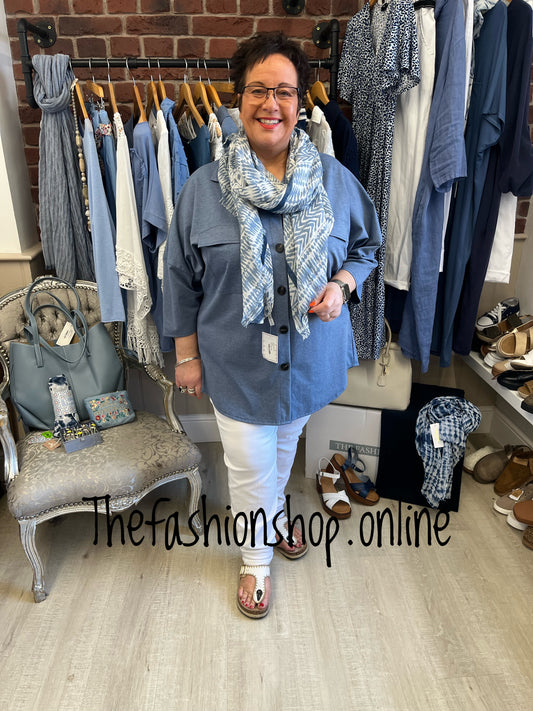 Dana denim blue relaxed fit shirt 14-20