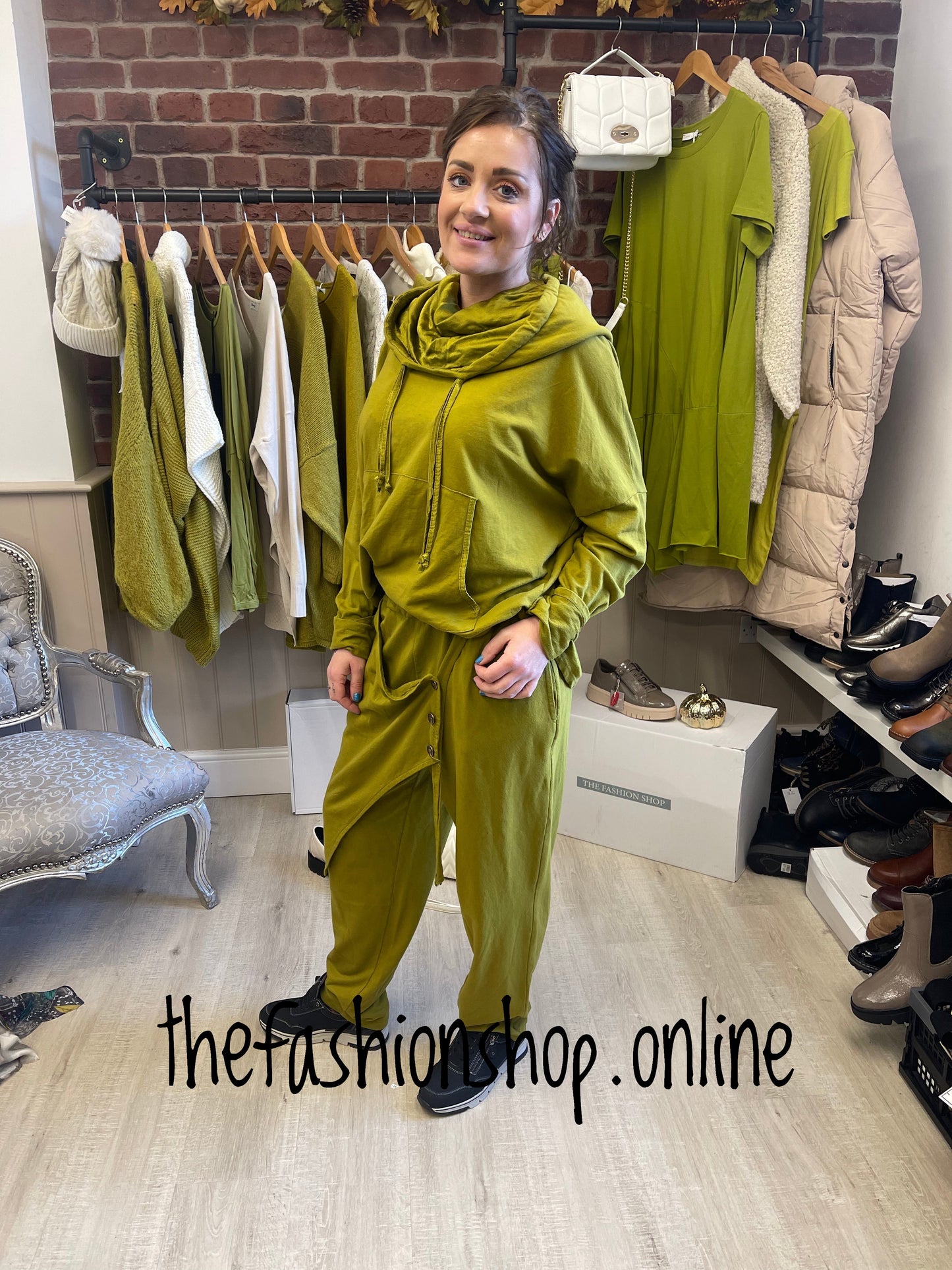 Olive funky trouser and hoodie set 8-14