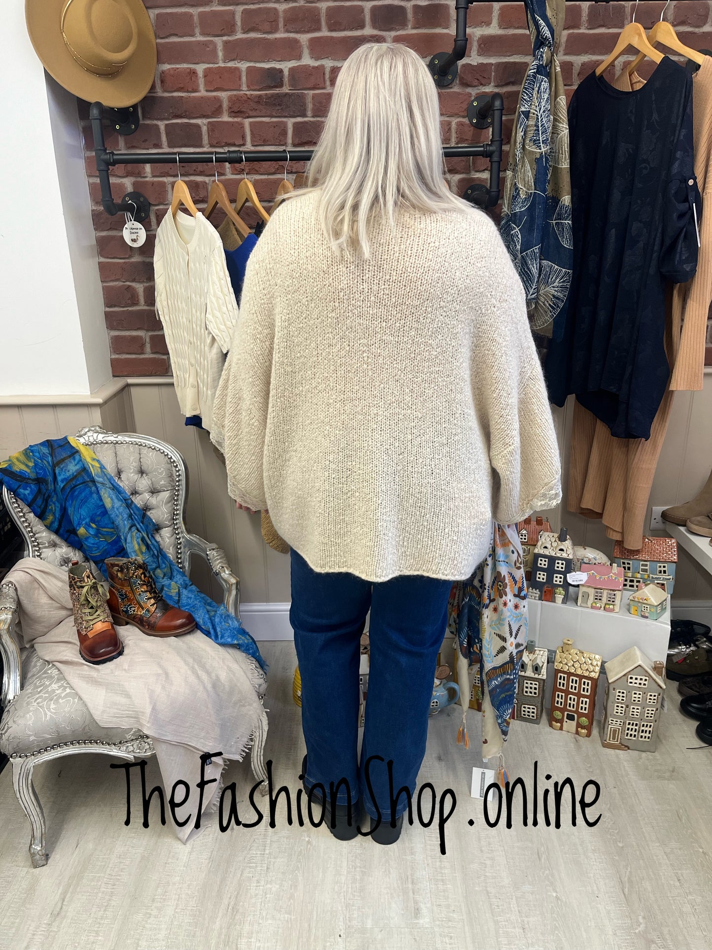 Ivy beige mohair mix jumper 14-22