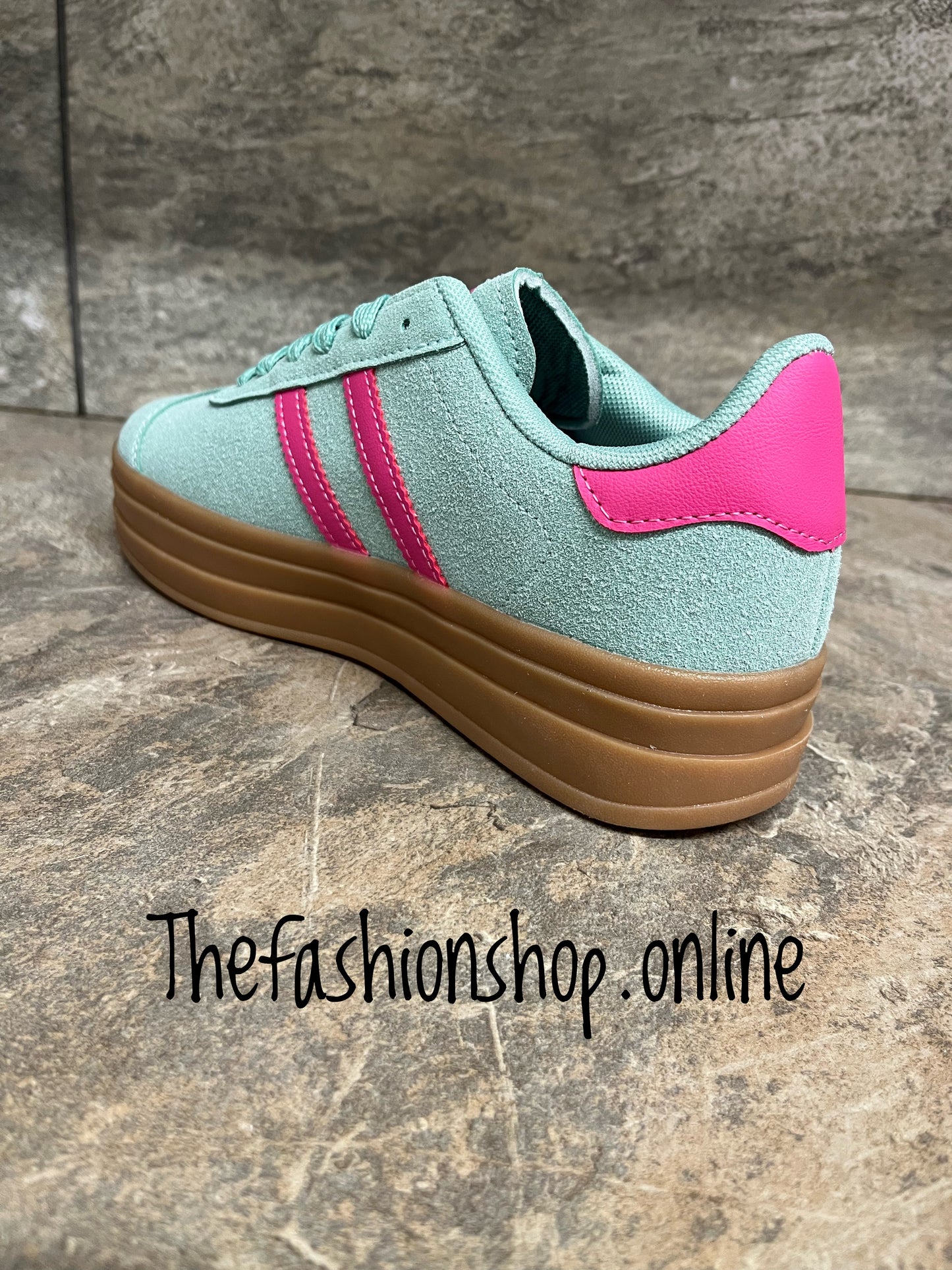 Dolly green and pink platform trainers sizes 3-7.5 (EU 36-41)