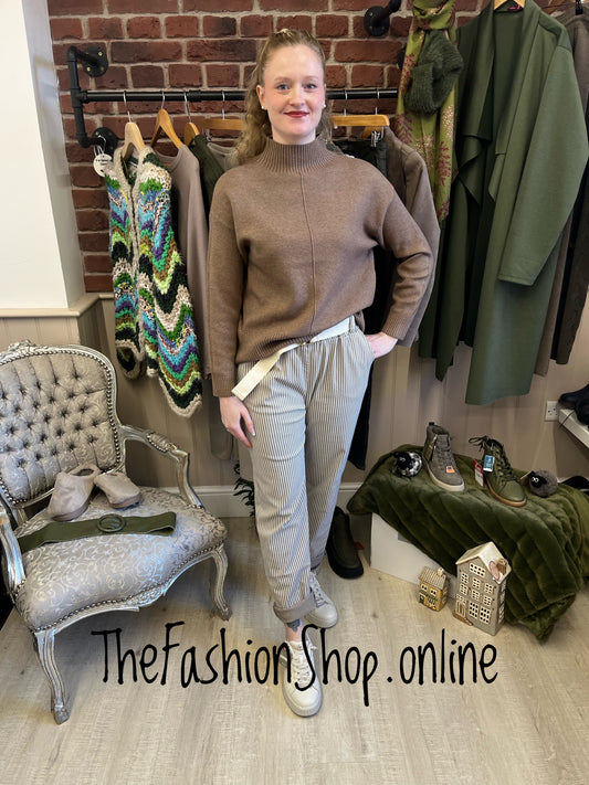 Megan dark beige cashmere mix jumper 10-16