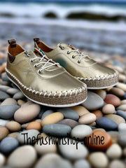 Ivy gold leather pump sizes 4-9 (37-42)