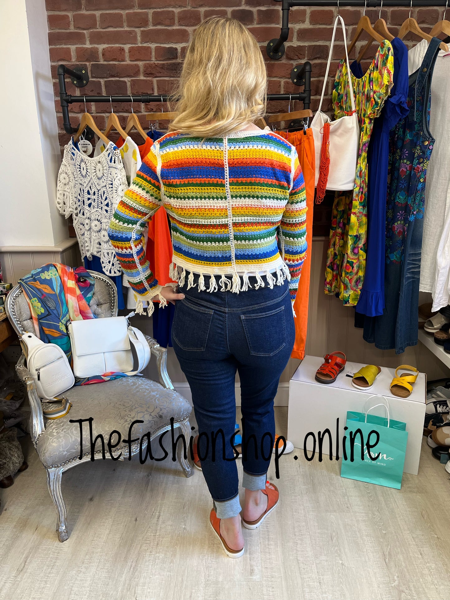 Kirsty striped tassel cardigan sizes 8-10 and 12-14