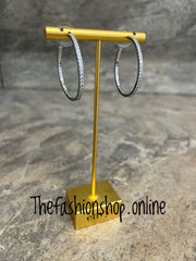 Envy large silver cz hoops