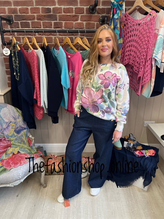 Annie sequin flowers jumper 8-14