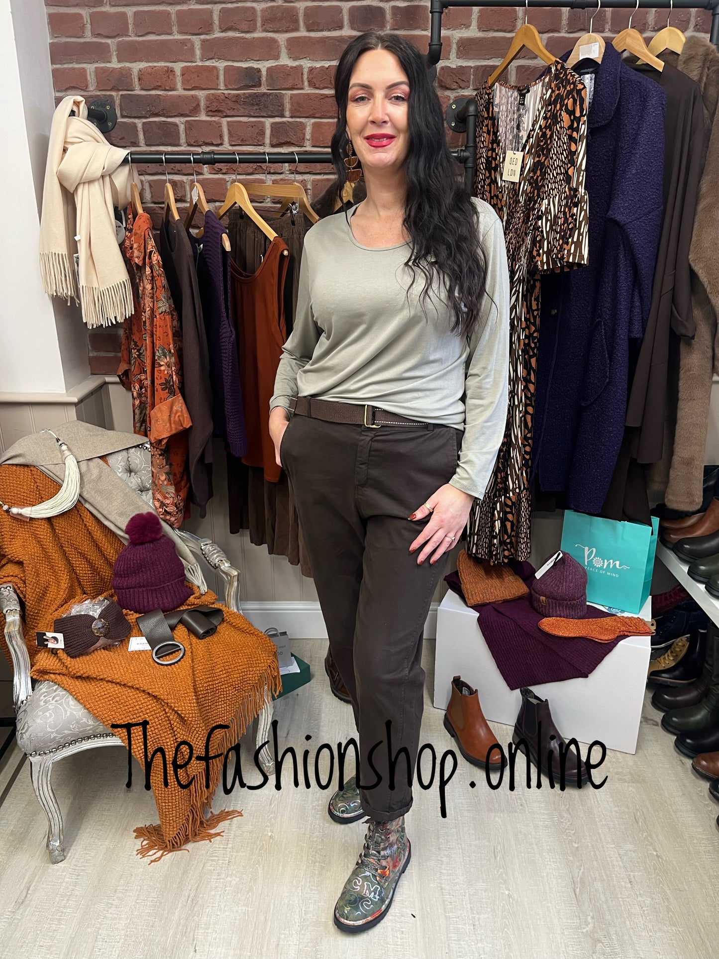Heidi brown faux moleskin trousers sizes 10,12,14,16,18 and 20