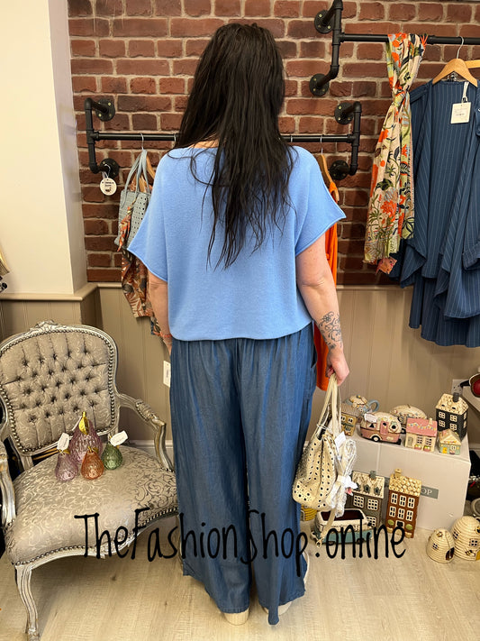 Maya blue soft knitted top 12-18