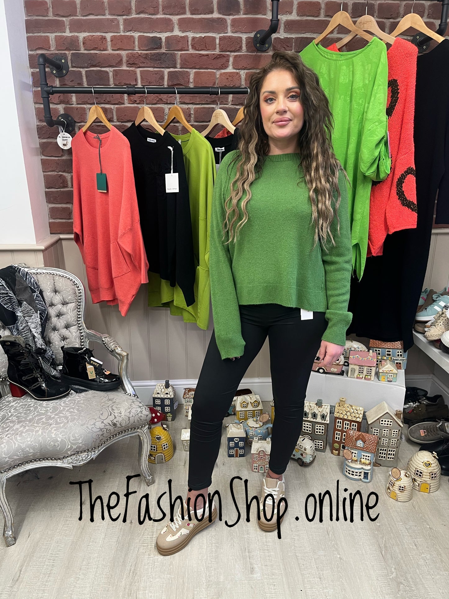 Erika green high low jumper 8-14