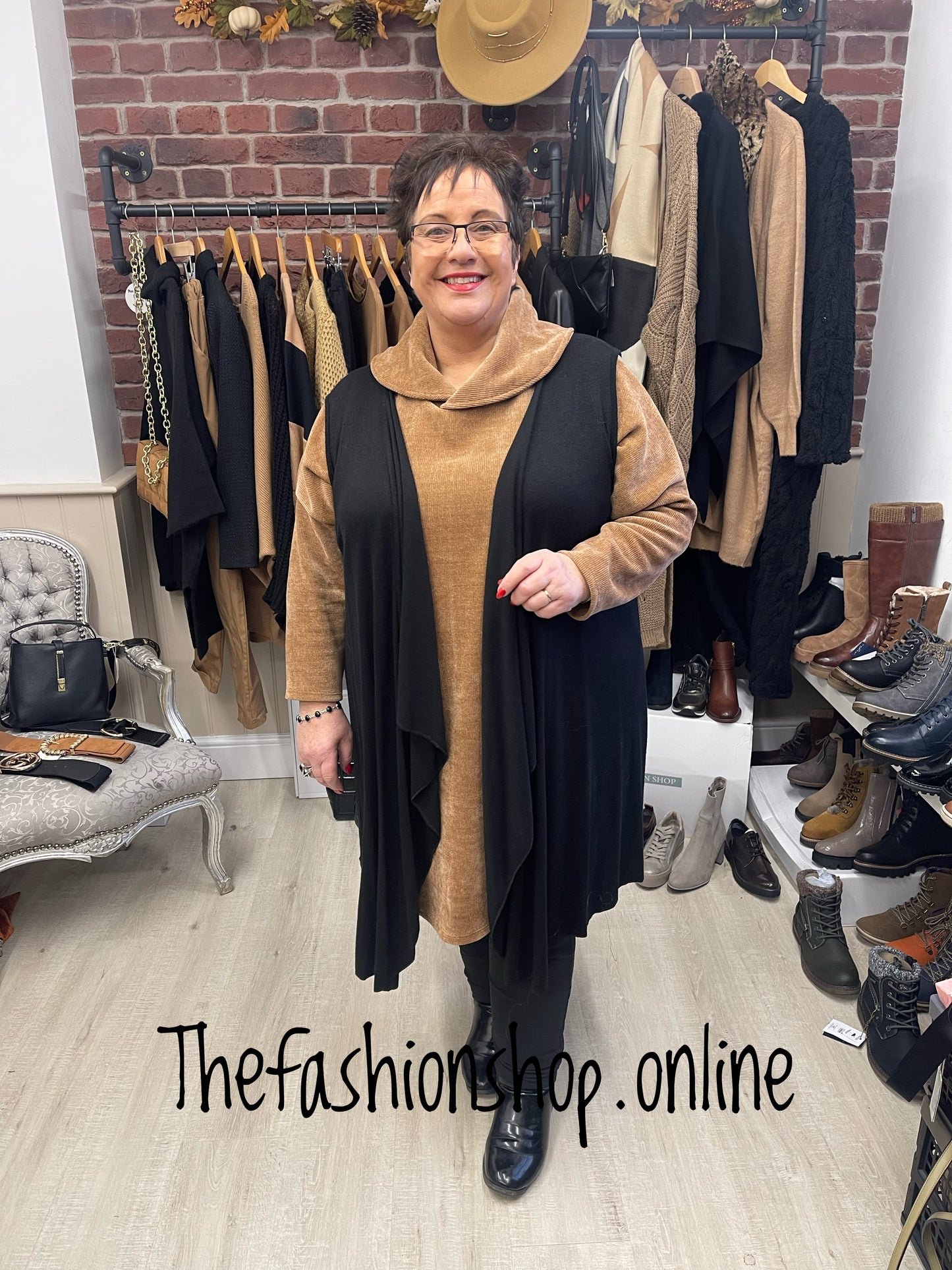 Black waterfall waistcoat 16-26