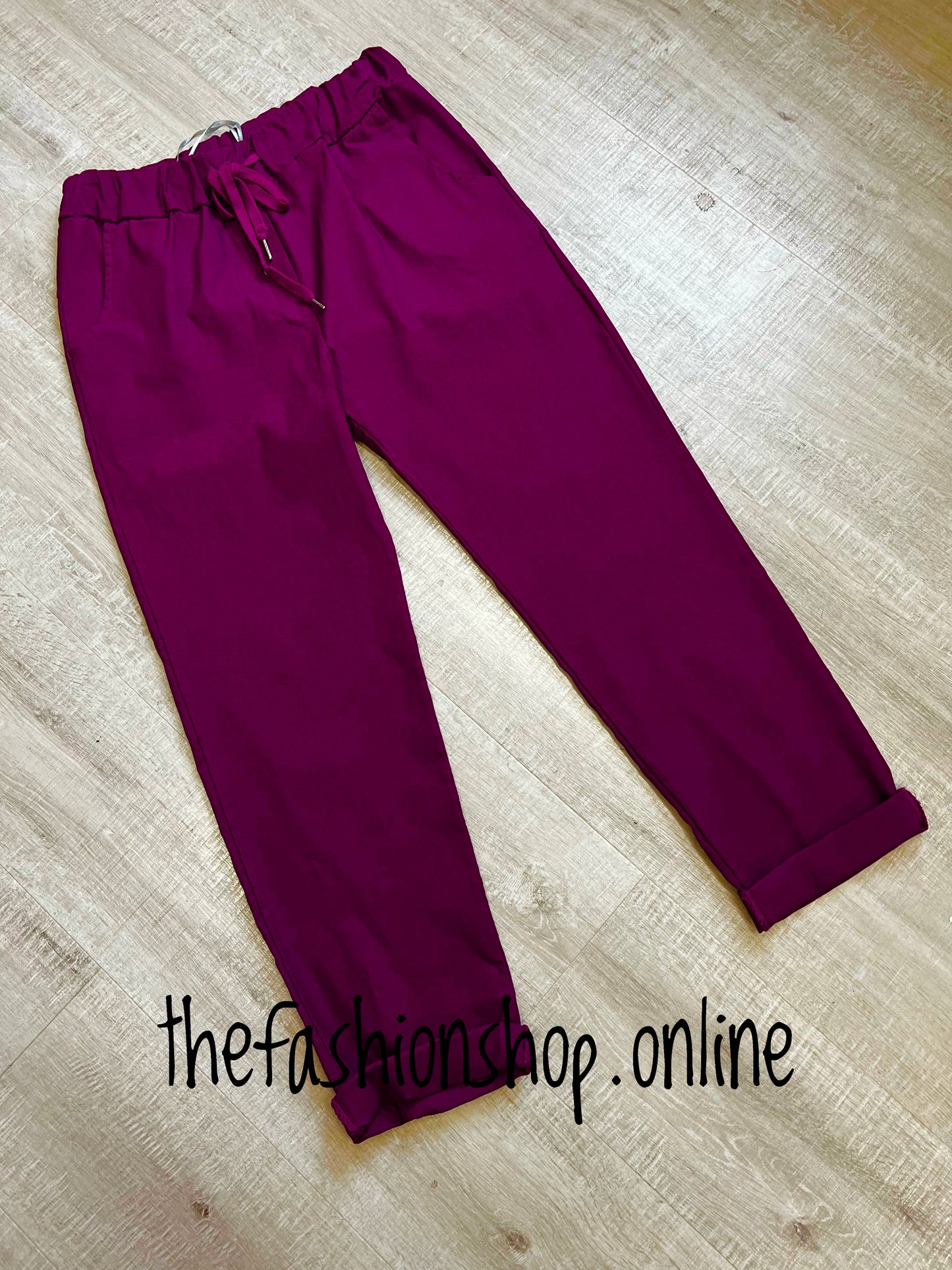 Plus size magenta smooth super stretchy trousers 18-22