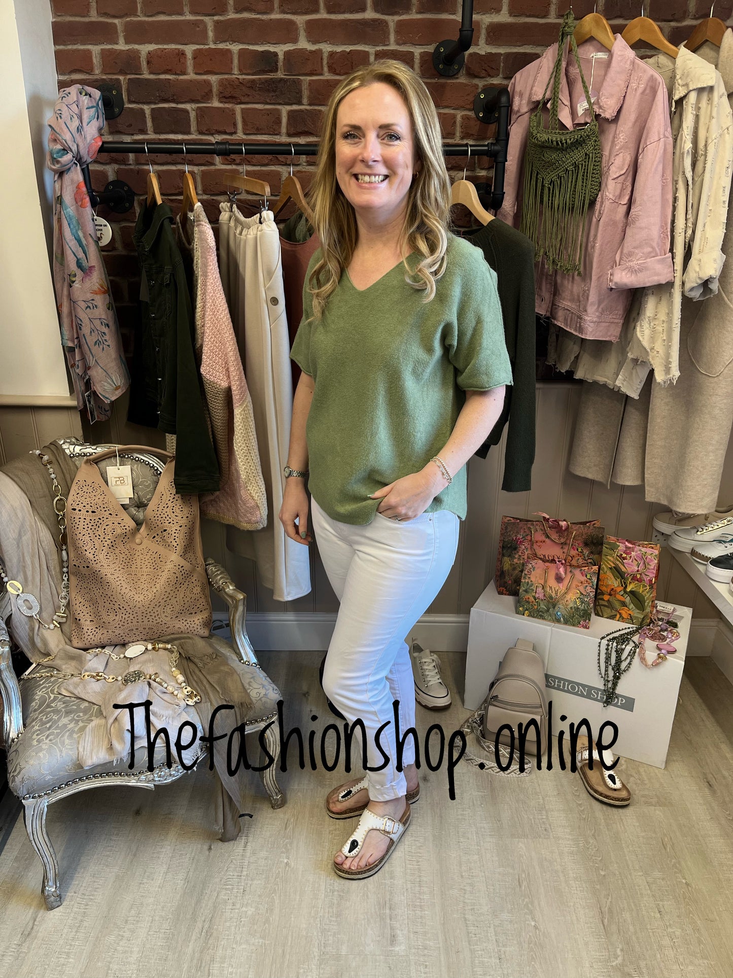 Harper khaki knitted top 10-16