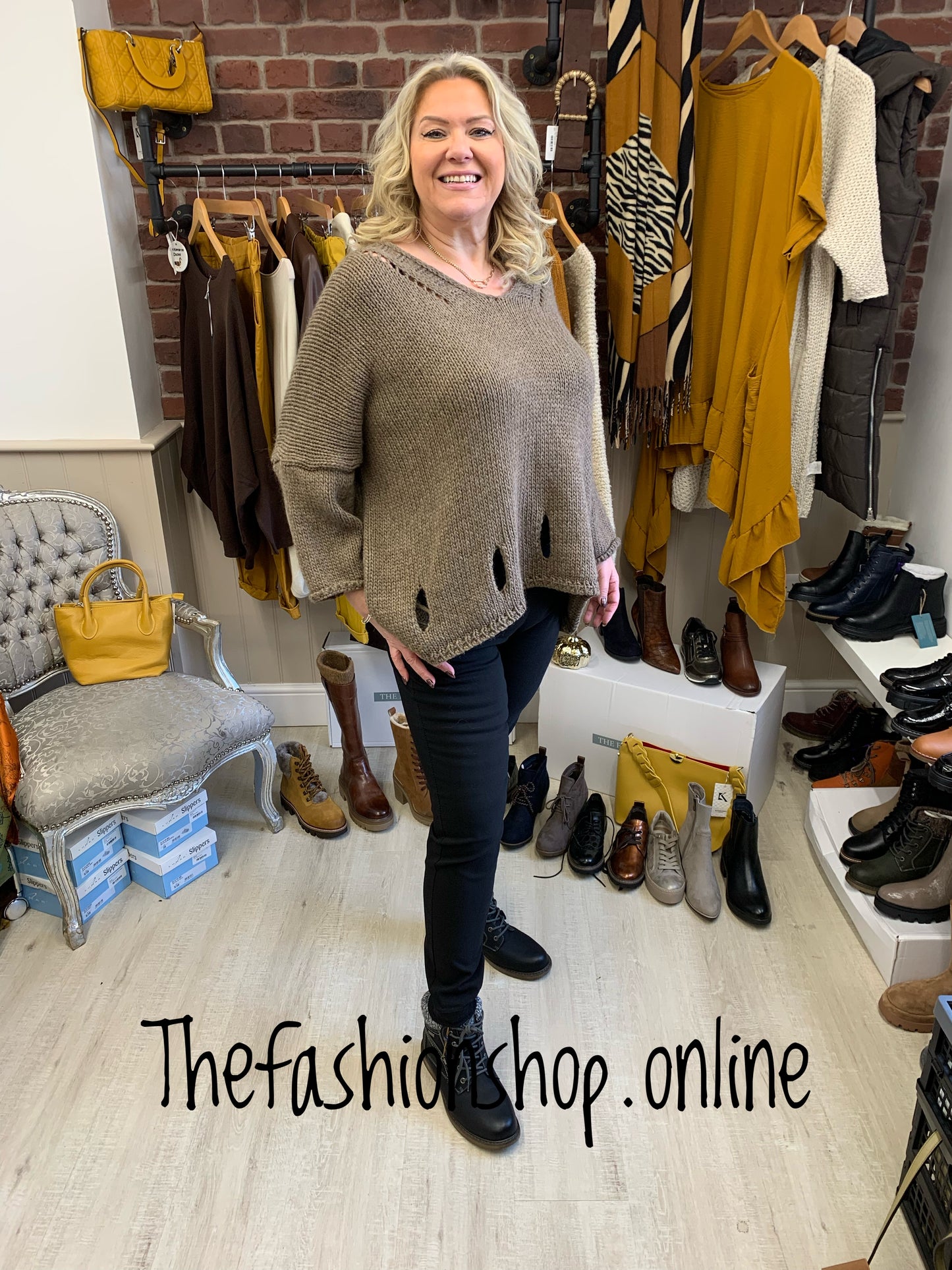 Brown alpaca and wool mix jumper 14-20