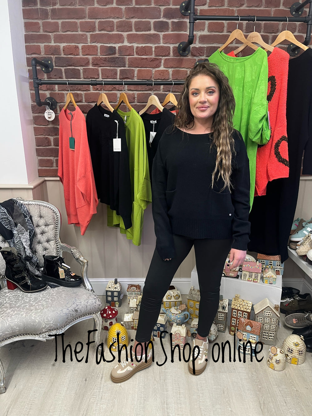 Jess black twin pocket jumper 8-14