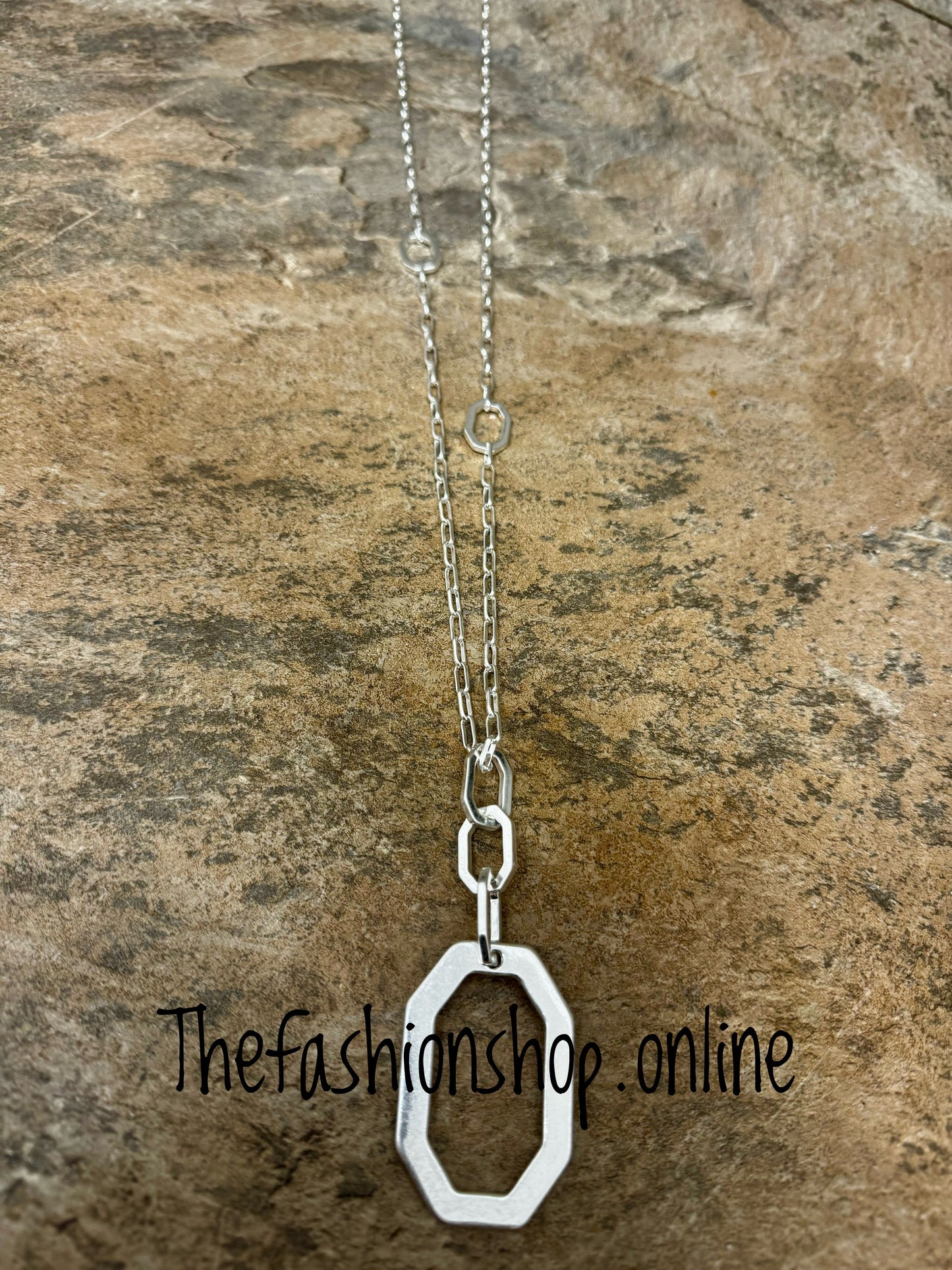 Envy long silver links necklace