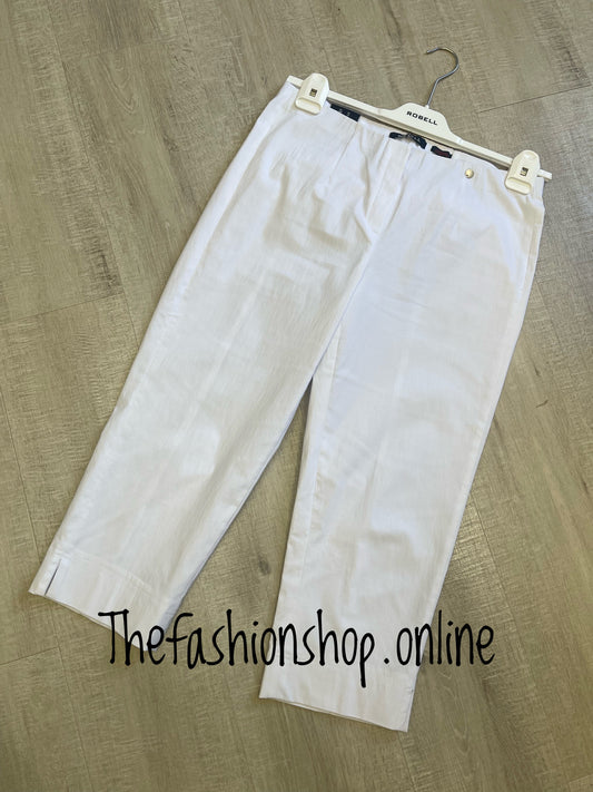 Robell Marie white crop trousers 22 inch inside leg sizes 12-24