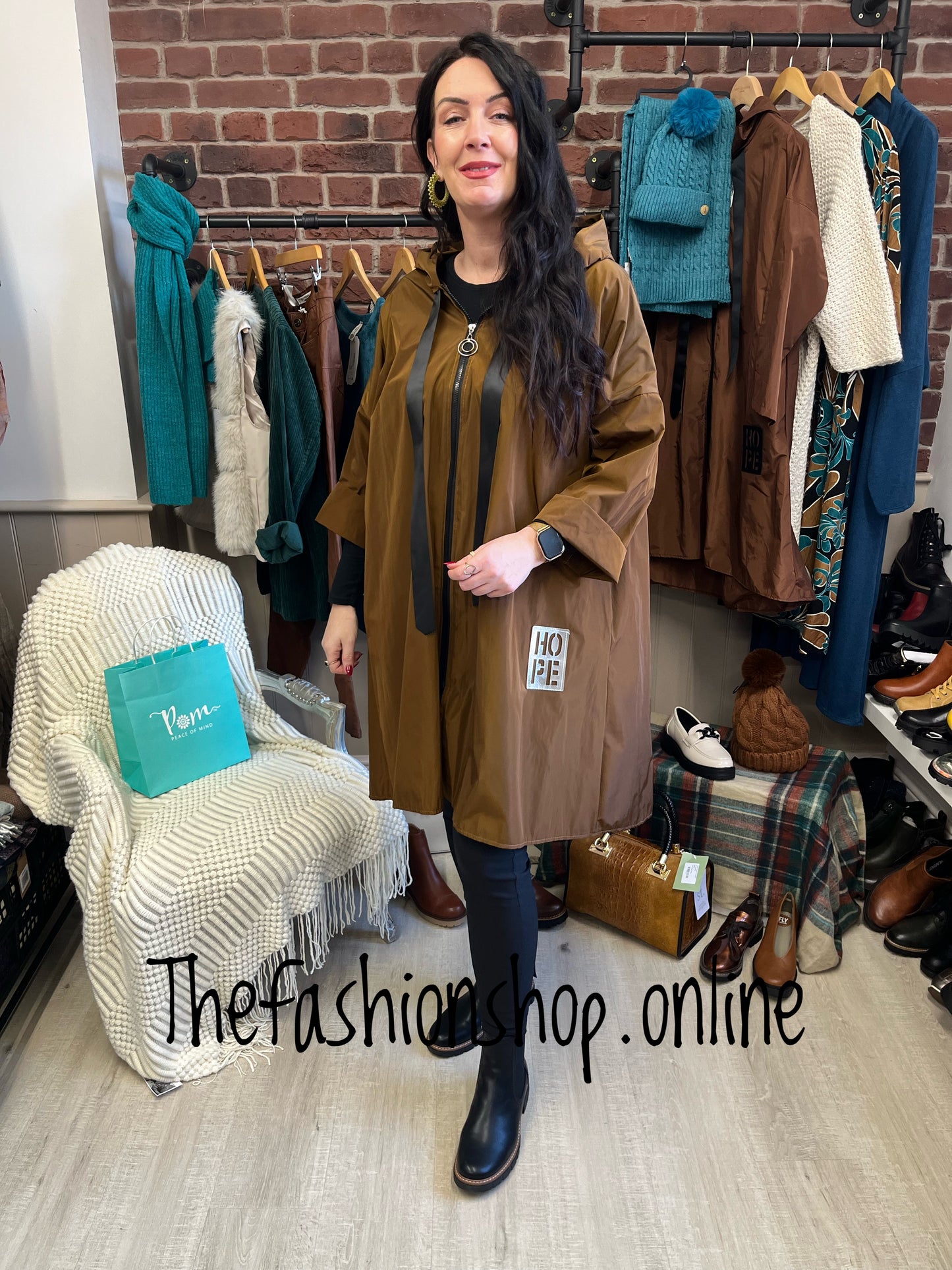 Tan hooded rain mac 12-20