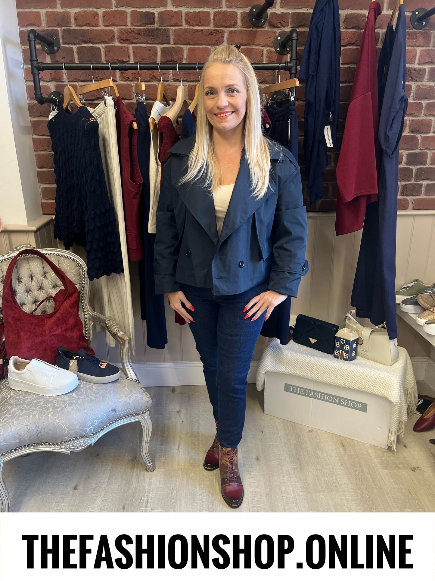 Jamie navy trench jacket 8-16
