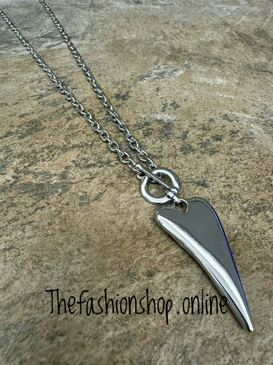 D&X silver plated shaped heart necklace