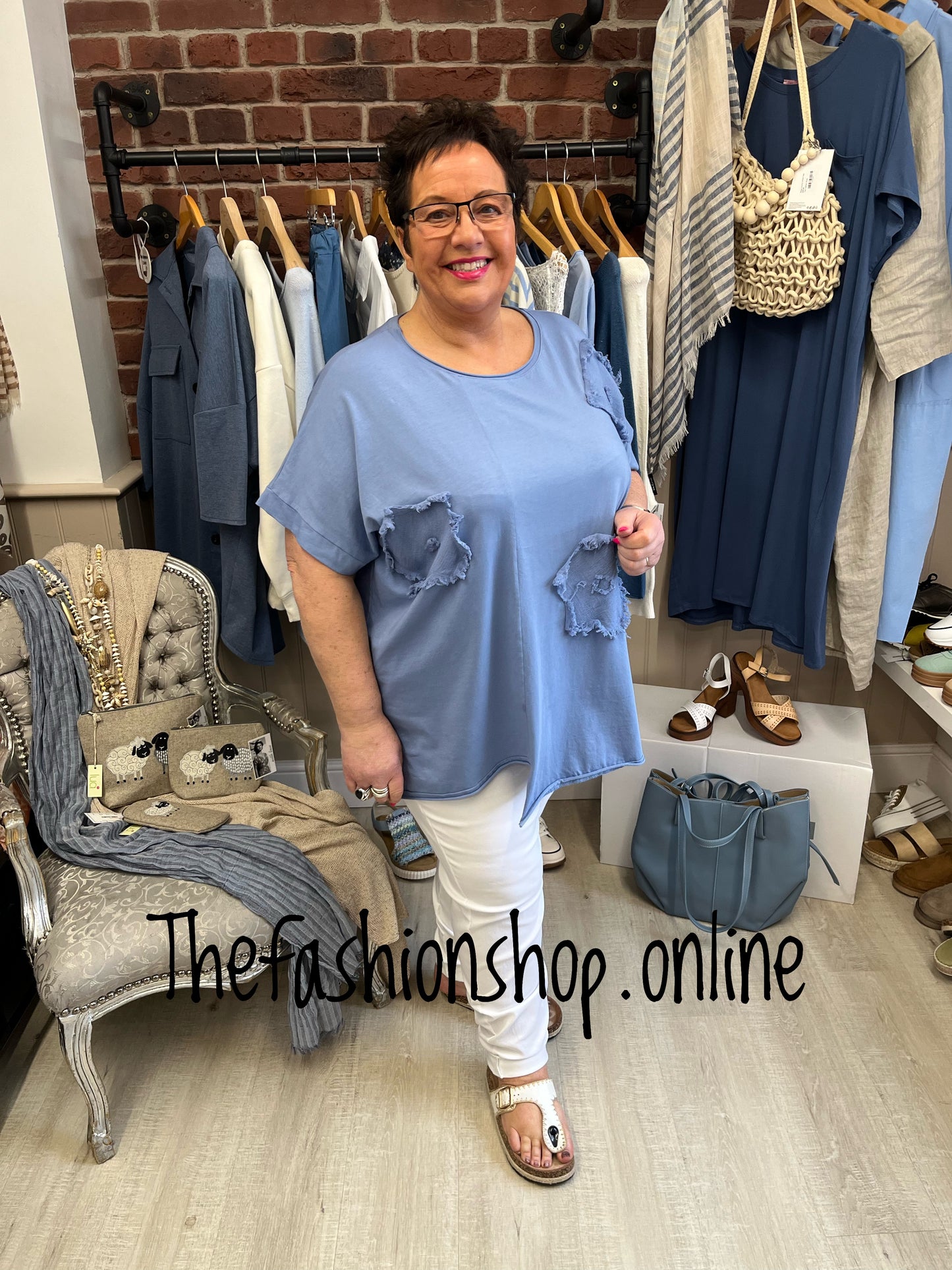 Angelica blue top 16-22