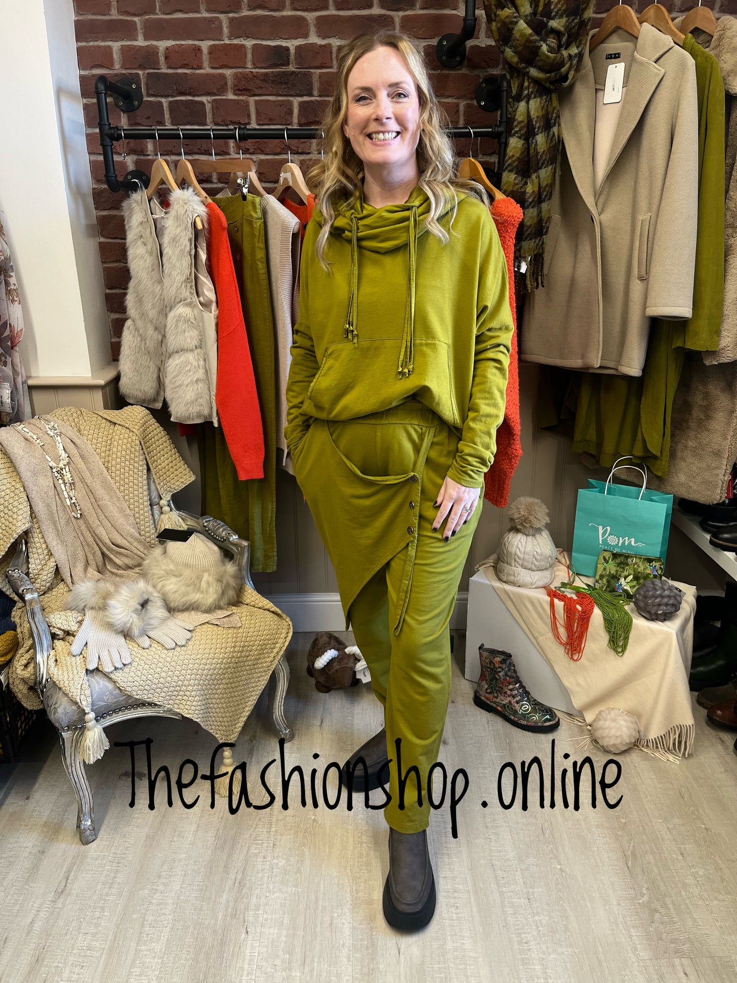 Olive funky trouser and hoodie set 8-14